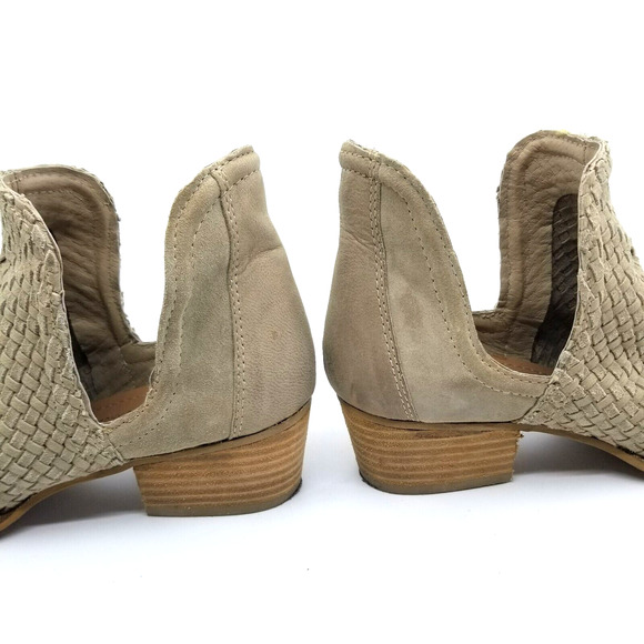 Very Volatile Los Angeles Veracruz Sz 10 Tan Suede Leather Woven Ankle Bootie - Picture 12 of 15